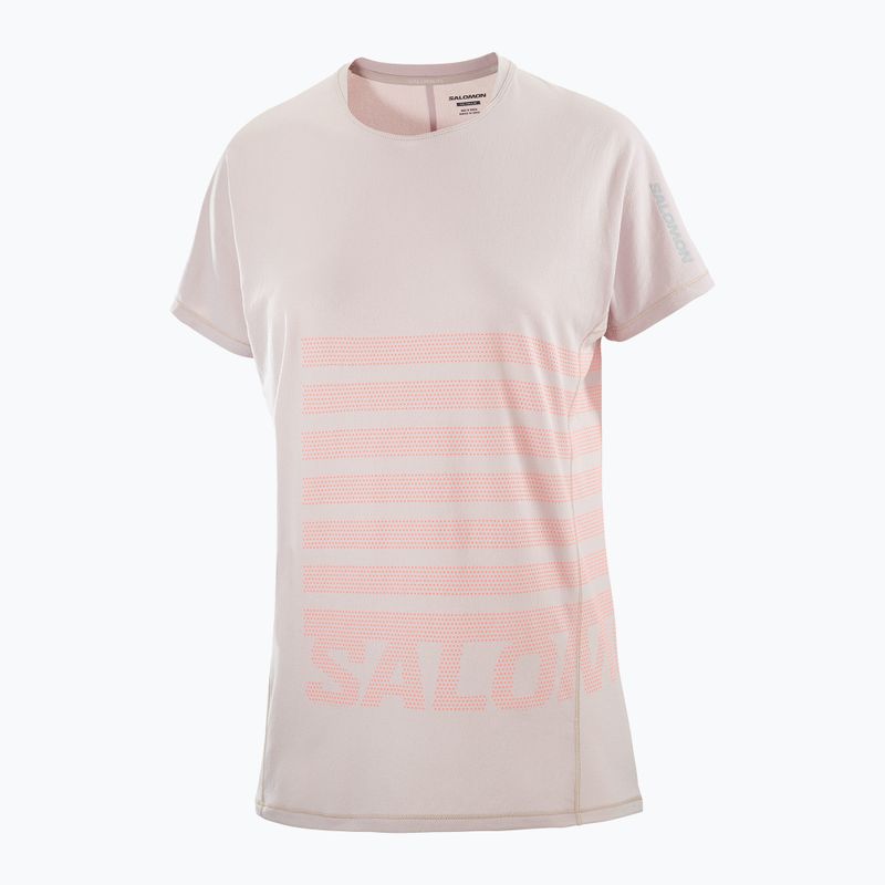 Laufshirt Damen Salomon Sense Aero Tee GFX etherea/neon flame 4