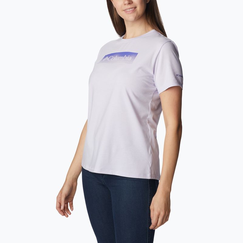 Damen-Trekking-Shirt Columbia Sun Trek Grafik lila 1931753569
