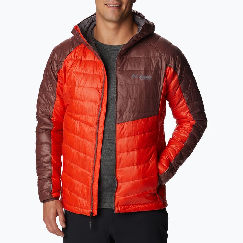 Herren Columbia Platinum Peak Daunenjacke mit Kapuze Rot 2008611839