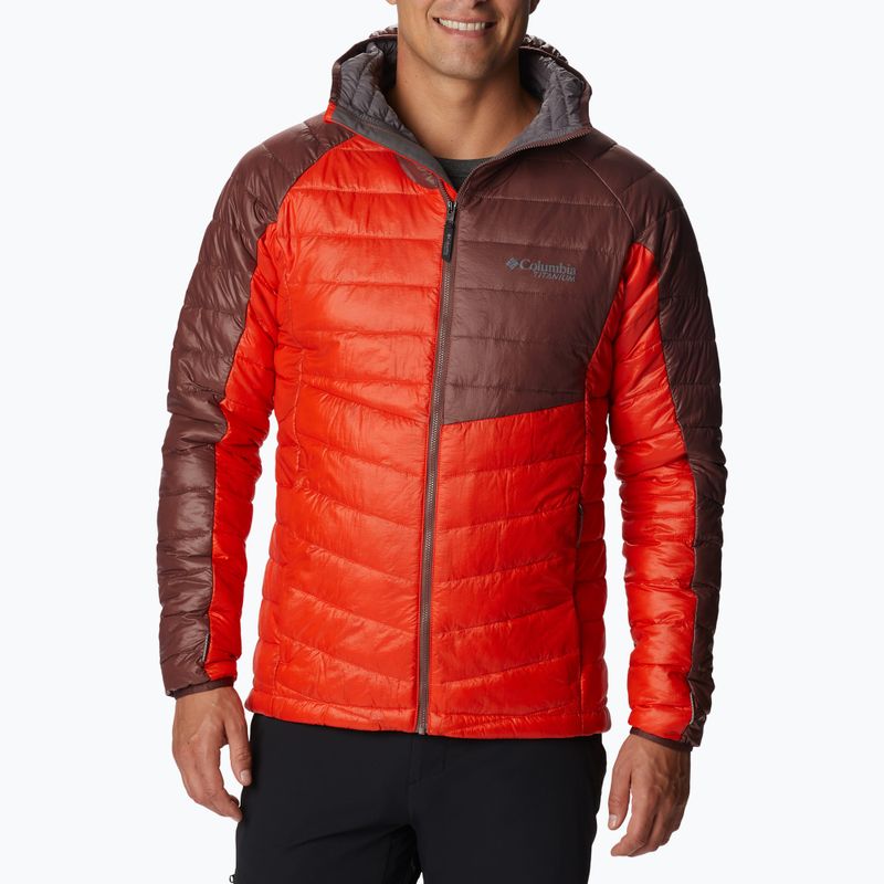 Herren Columbia Platinum Peak Daunenjacke mit Kapuze Rot 2008611839 3