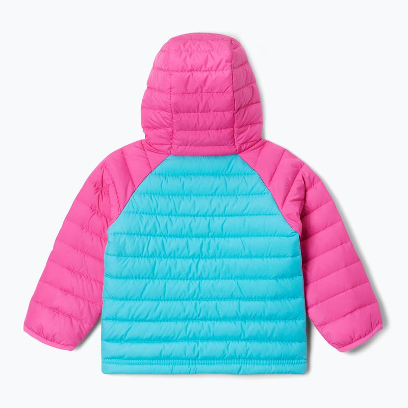 Columbia Powder Lite Hooded Kinder Daunenjacke Geysir/Rosa Eis 6