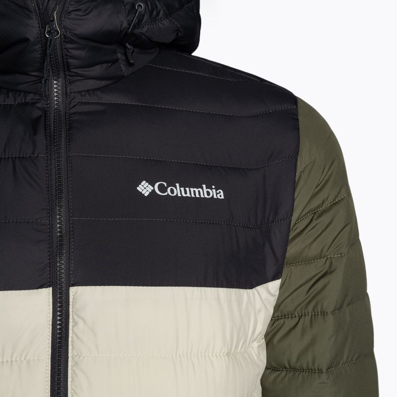 Herren Columbia Powder Lite Hooded Daunenjacke dunkel Stein/Hai/Stein grün 10