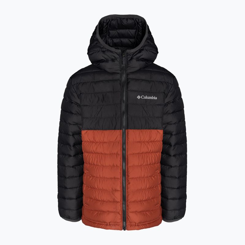 Columbia Powder Lite Hooded Kinder Daunenjacke warp rot/shark