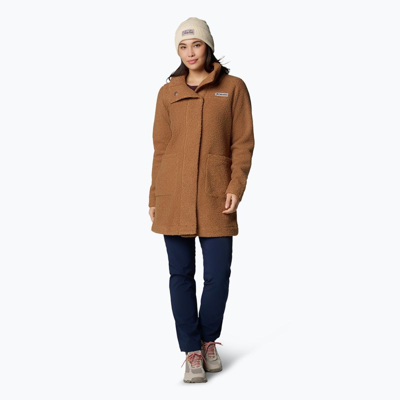 Columbia Panorama Langer camelbrauner Damen-Fleece-Mantel 2