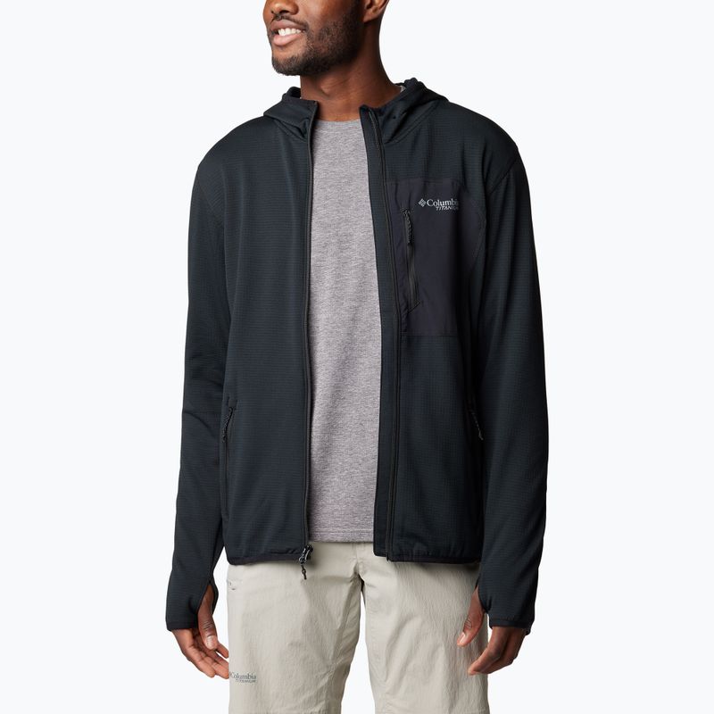 Herren Columbia Triple Canyon Grid Fleece-Sweatshirt schwarz/schwarz 2