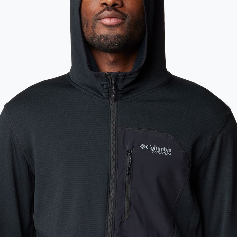 Herren Columbia Triple Canyon Grid Fleece-Sweatshirt schwarz/schwarz 6
