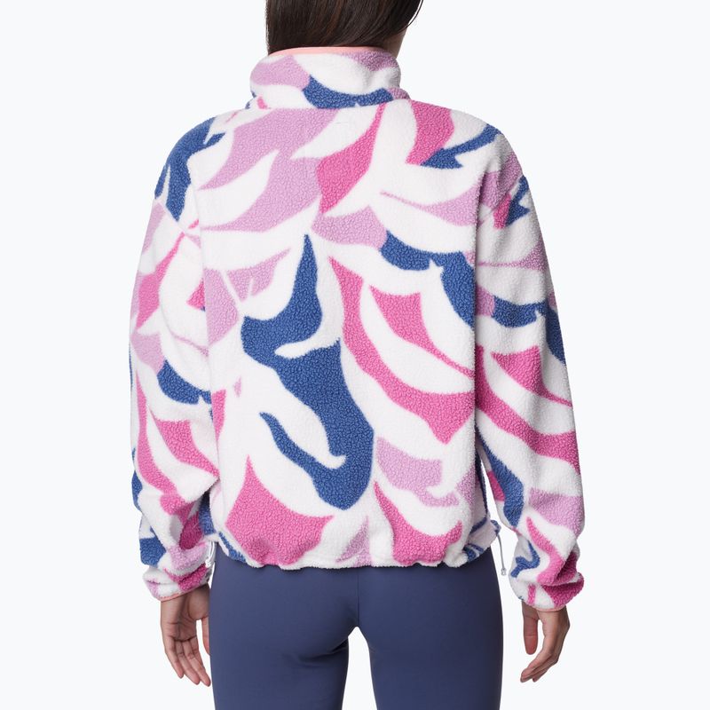Columbia Damen Helvetia Cropped 1/2 Kosmos floristischer Druck/eve/salmon rose Fleece-Sweatshirt 2