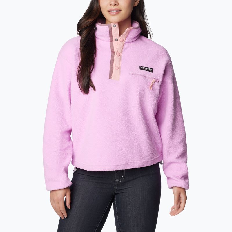 Columbia Helvetia Cropped 1/2 cosmos/salmon rose/fig Damen-Fleece-Sweatshirt