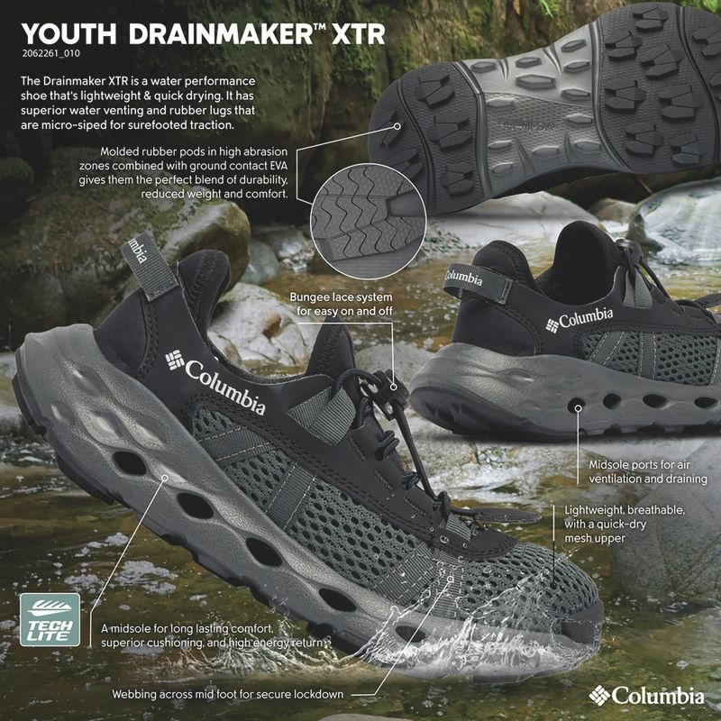 Kinderschuhe Columbia Youth Drainmaker XTR black/pure silver 8