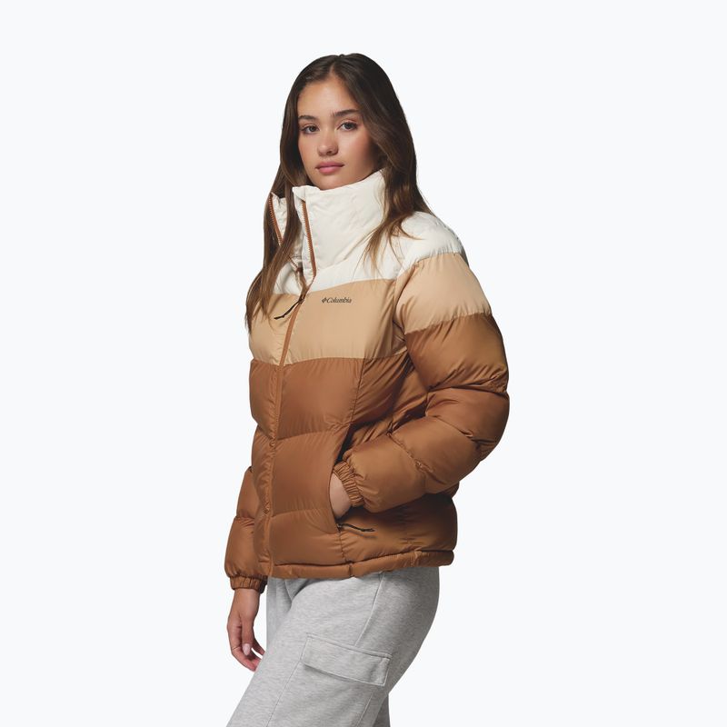 Damen-Steppjacke Columbia Puffect II Colorblock camel brown/canoe/chalk 4