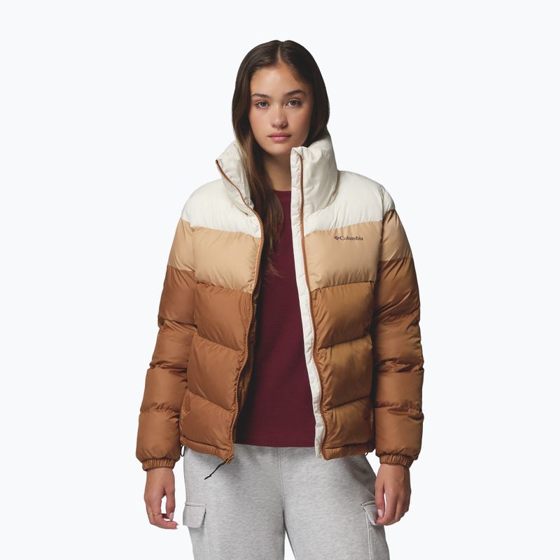 Damen-Steppjacke Columbia Puffect II Colorblock camel brown/canoe/chalk 5