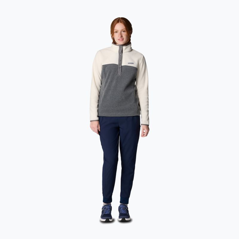 Damen Sweatshirt Hoodie Pullover Columbia Benton Springs 1/2 Snap city grey heather / chelk 2