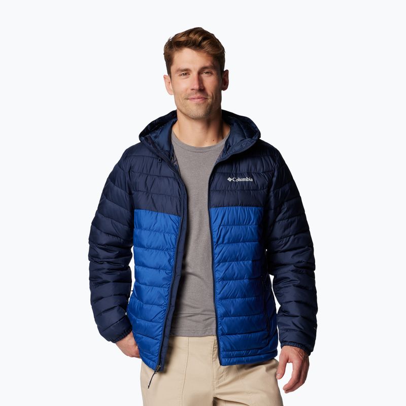 Columbia Powder Lite II Hooded Herren Daunenjacke in Bergblau/ Marineblau 4