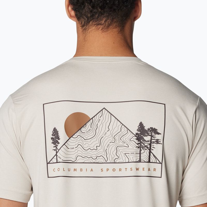 Columbia Kwick Hike Back Graphic dunkler Stein/gespitzte Sonnenlandschaft Herren-Trekking-Shirt 5