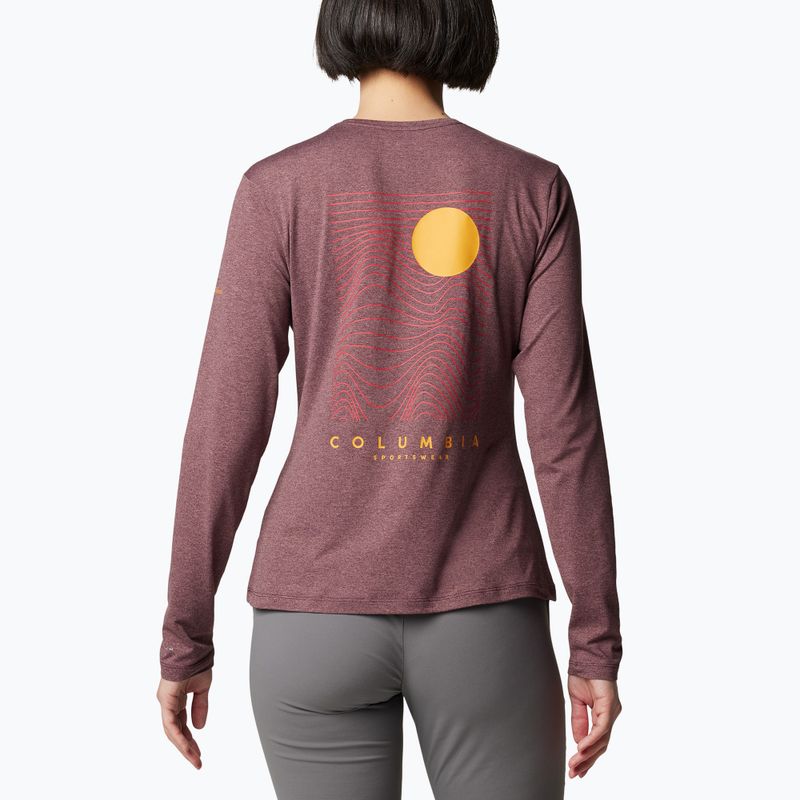 Columbia Sloan Ridge Graphic Damen-Trekking-Longsleeve moonvista heather/linear drifts 2