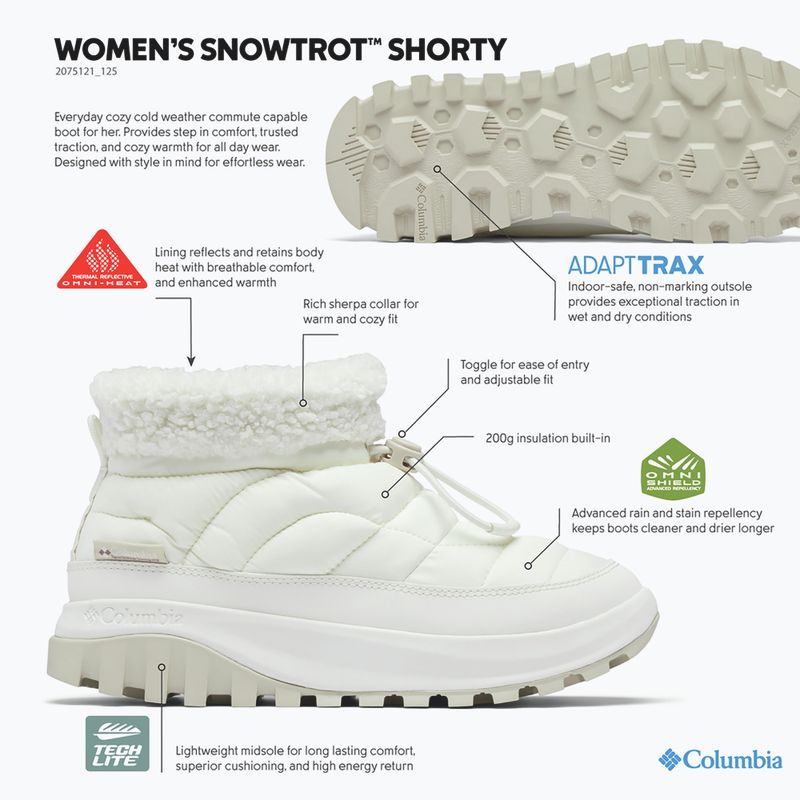 Damen-Schneestiefel Columbia Snowtrot Shorty sea salt/fig 6