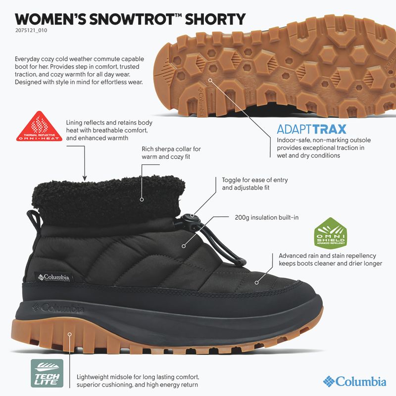 Damen Schneestiefel Columbia Snowtrot Shorty black/sea salt 8