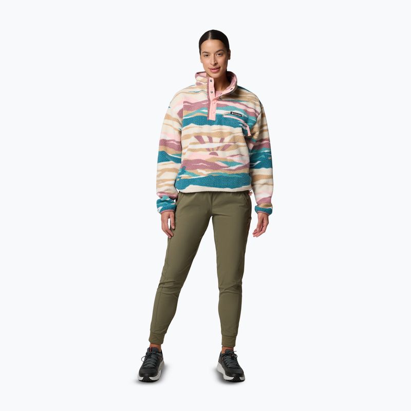 Fleece Sweatshirt Damen Columbia Helvetia II Printed Cropped Half Snap river blue/rogue walley 2