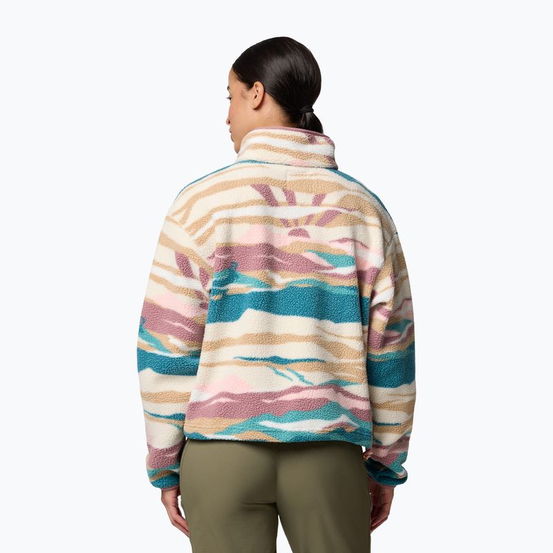 Fleece Sweatshirt Damen Columbia Helvetia II Printed Cropped Half Snap river blue/rogue walley 3