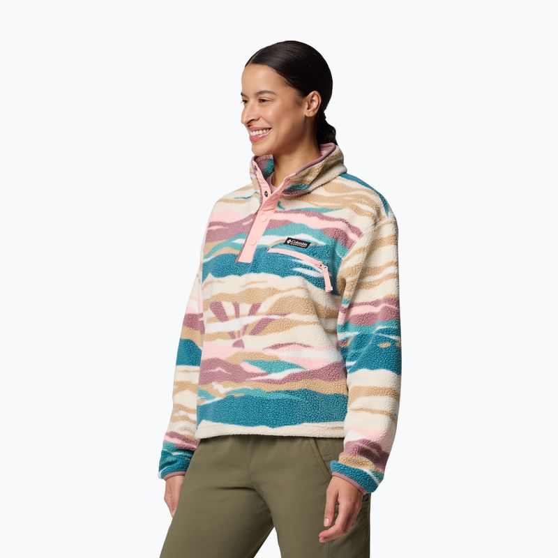 Fleece Sweatshirt Damen Columbia Helvetia II Printed Cropped Half Snap river blue/rogue walley 4