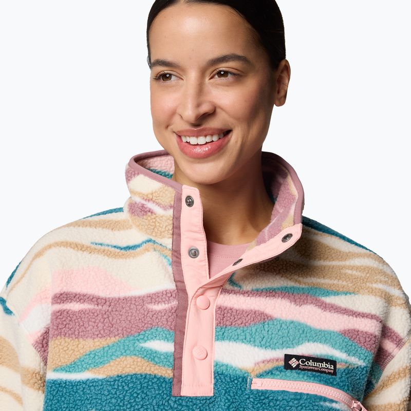 Fleece Sweatshirt Damen Columbia Helvetia II Printed Cropped Half Snap river blue/rogue walley 5