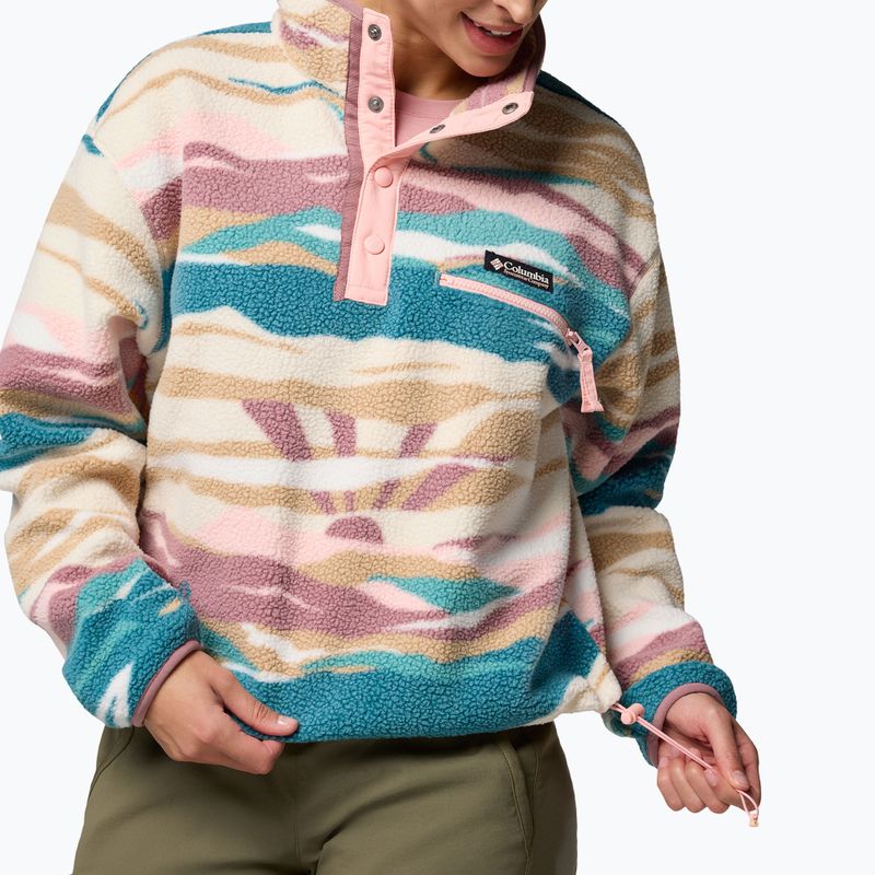 Fleece Sweatshirt Damen Columbia Helvetia II Printed Cropped Half Snap river blue/rogue walley 6