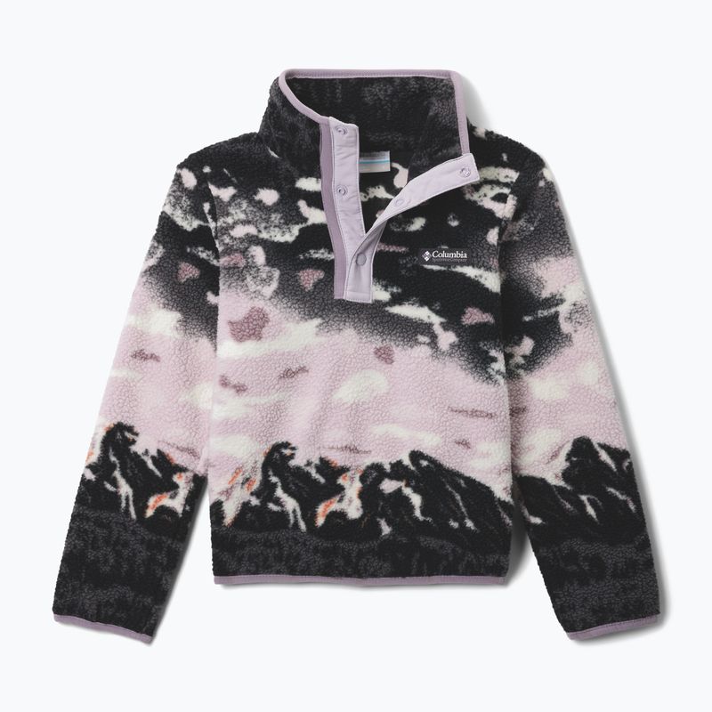 Kinder-Fleecejacke Columbia Helvetia II Printed Half Snap Fleece shale purple sisters/lavender pearl