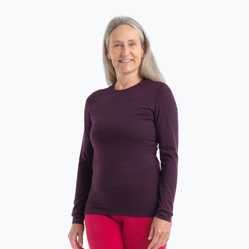Damen Thermo-Sweatshirt icebreaker 200 Oasis Crewe Ski Tracks nightshad/midnightnav/aop