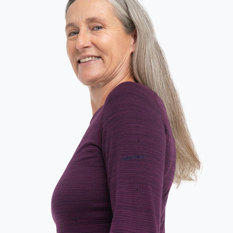 Damen Thermo-Sweatshirt icebreaker 200 Oasis Crewe Ski Tracks nightshad/midnightnav/aop 3