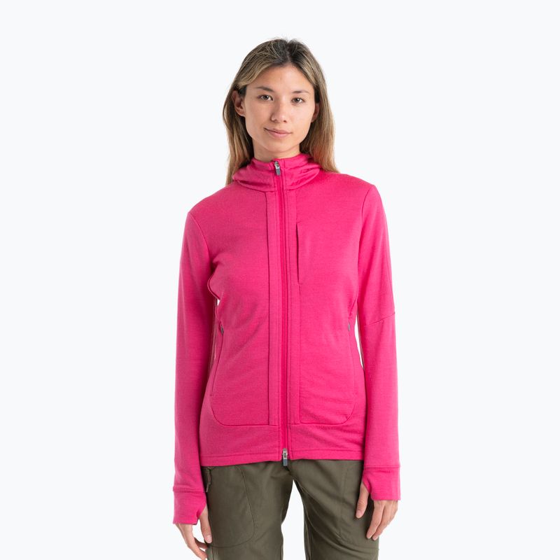 Icebreaker Damen-Trekkingjacke Quantum III Zip Hood tempo/electron pink/cb