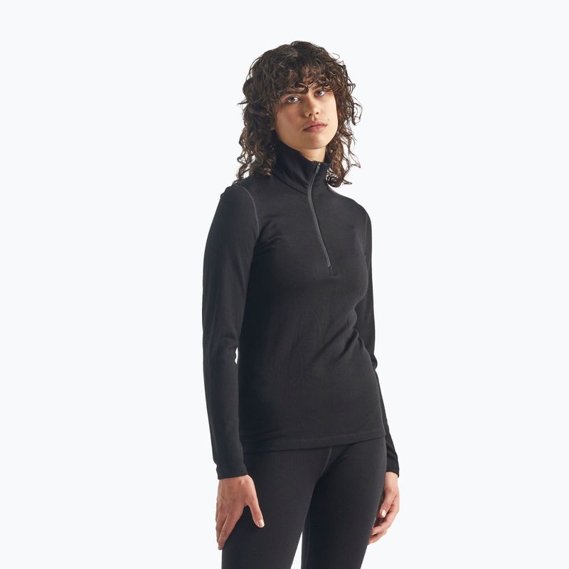 Damen Thermo-Sweatshirt Icebreaker 260 Tech LS Half Zip Schwarz