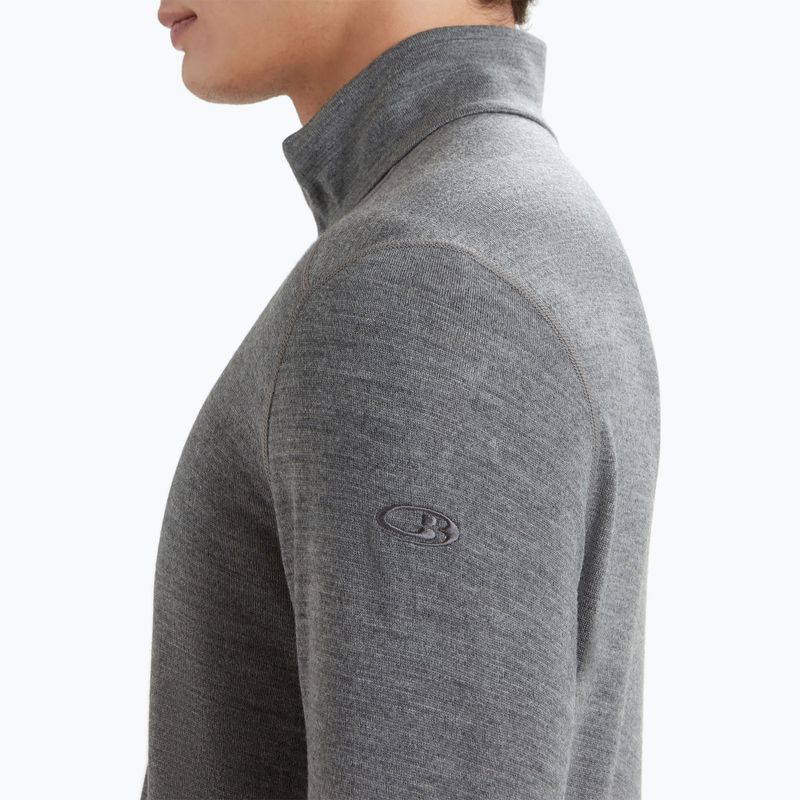 Thermoaktiv Hoodie Sweatshirt Herren icebreaker 260 Tech LS Half Zip gritstone heather 5