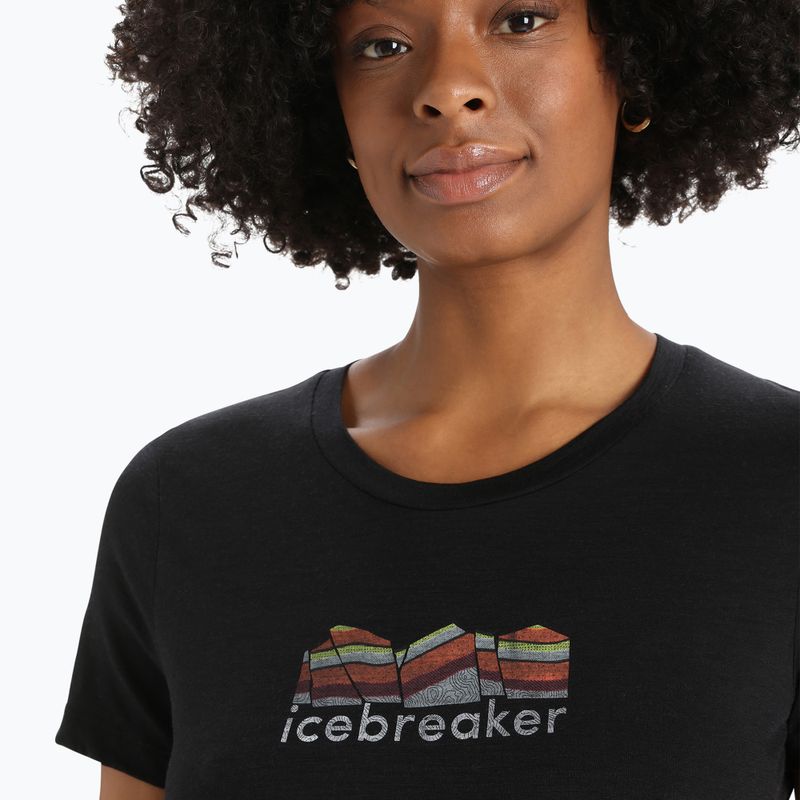 Damen Thermo-T-Shirt icebreaker Tech Lite II Mountain Geology schwarz IB0A56IS0011 4