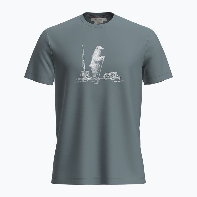 Trekking Shirt Herren icebreaker Marino 150 Tech Lite SS Tee Polar Paddle blue ash