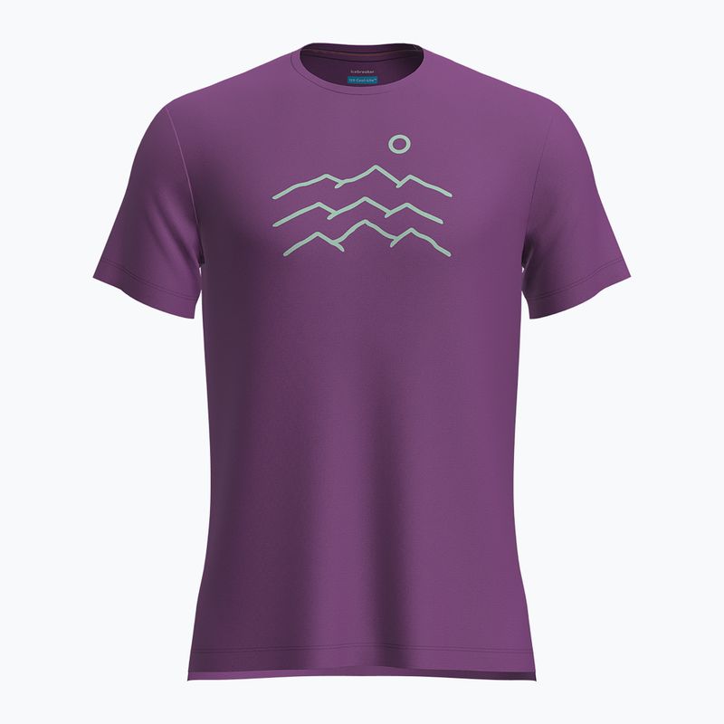 Trekking Shirt Herren icebreaker Merino 125 Cool-Lite Sphere Tee Across The Peaks passion
