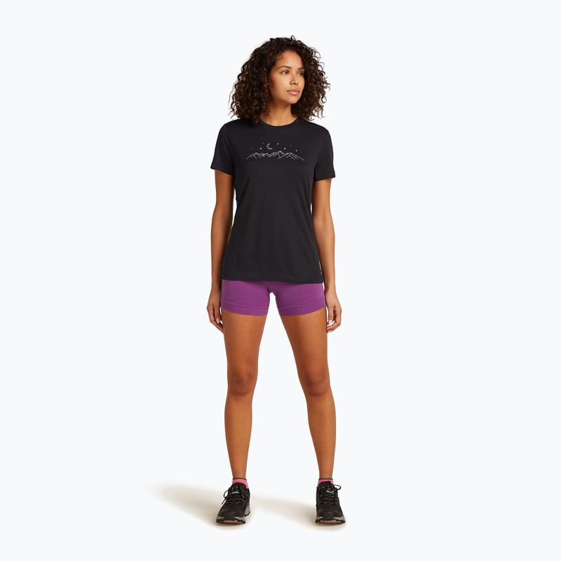 Damen-Trekkingshirt icebreaker Merino 150 Tech Lite SS Tee Sparkling Stars black 2