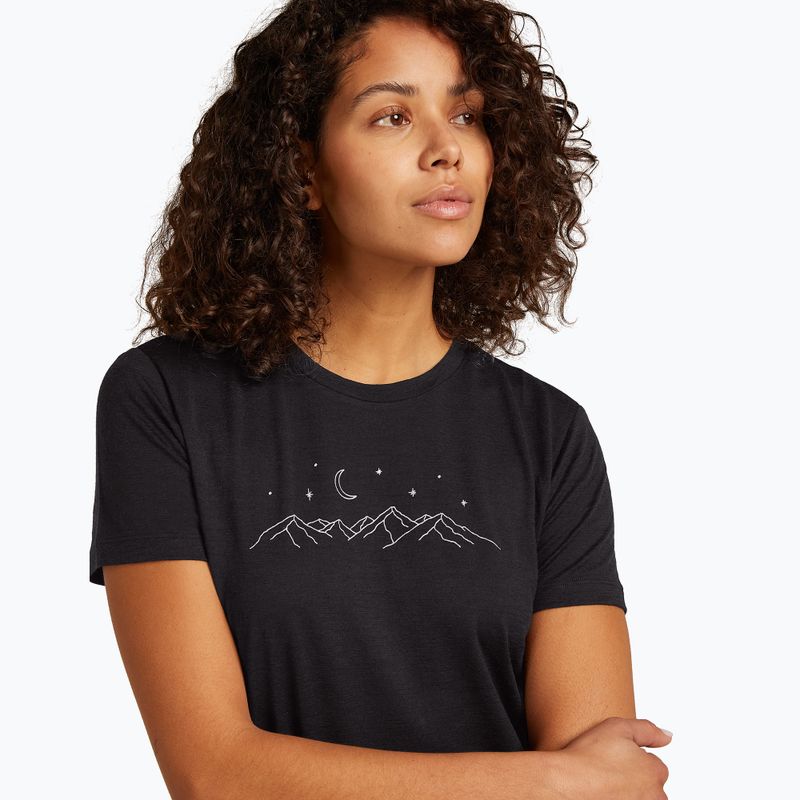 Damen-Trekkingshirt icebreaker Merino 150 Tech Lite SS Tee Sparkling Stars black 4