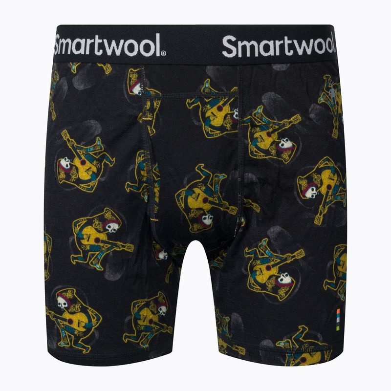 Herren Smartwool Merino Print Boxershorts Boxed Thermo Boxershorts schwarz und gelb 15151