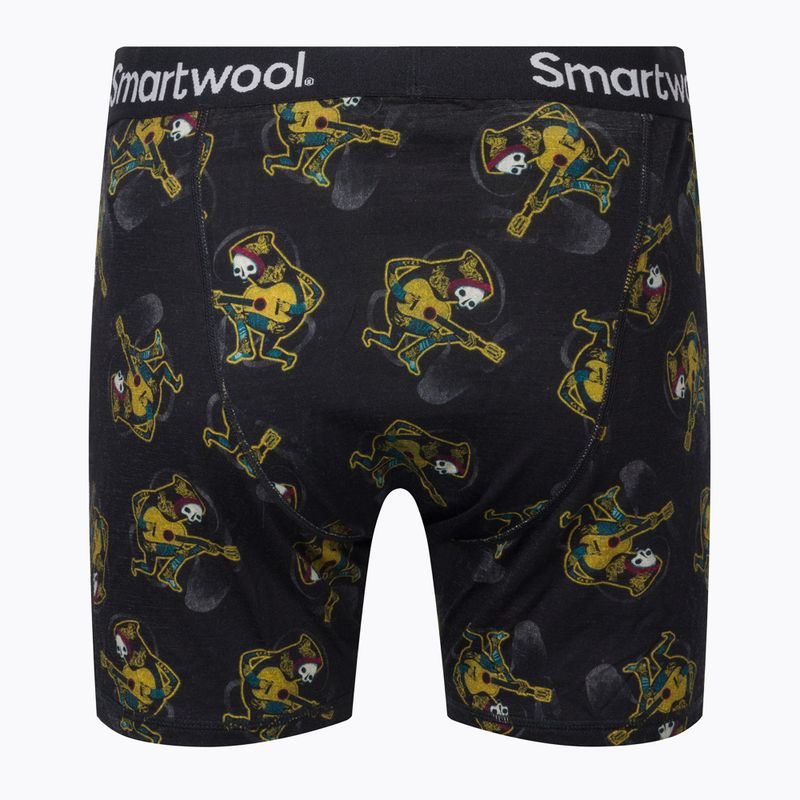 Herren Smartwool Merino Print Boxershorts Boxed Thermo Boxershorts schwarz und gelb 15151 2