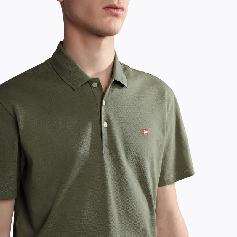 Herren Napapijri Ealis grünes Flechten-Poloshirt 4