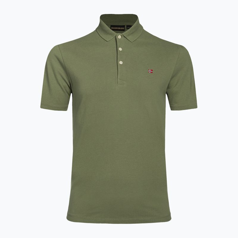 Herren Napapijri Ealis grünes Flechten-Poloshirt 5