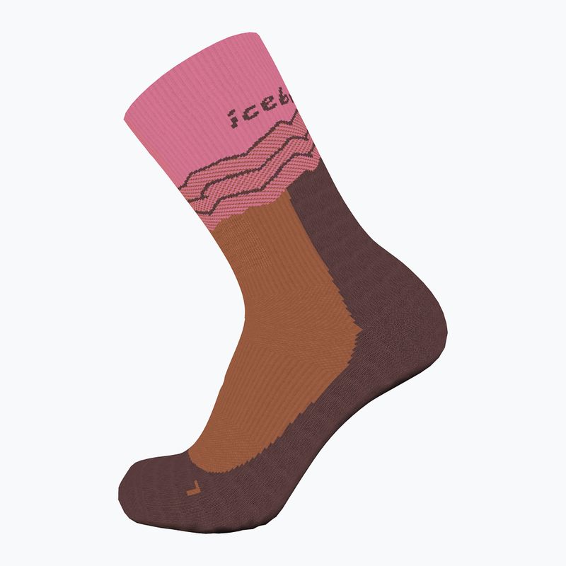 Trekking Socken Damen icebreaker Merino Hike+ Medium Crew Across the Peaks pop/carob 3