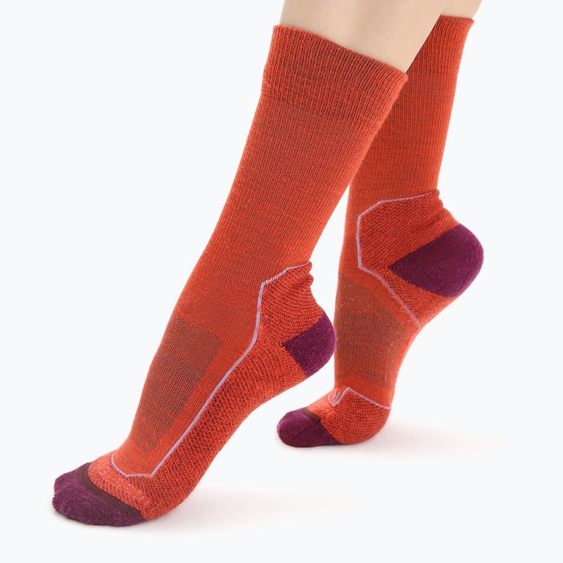 Icebreaker Damen Wandersocken Hike+ Light Crew rot 105099 2