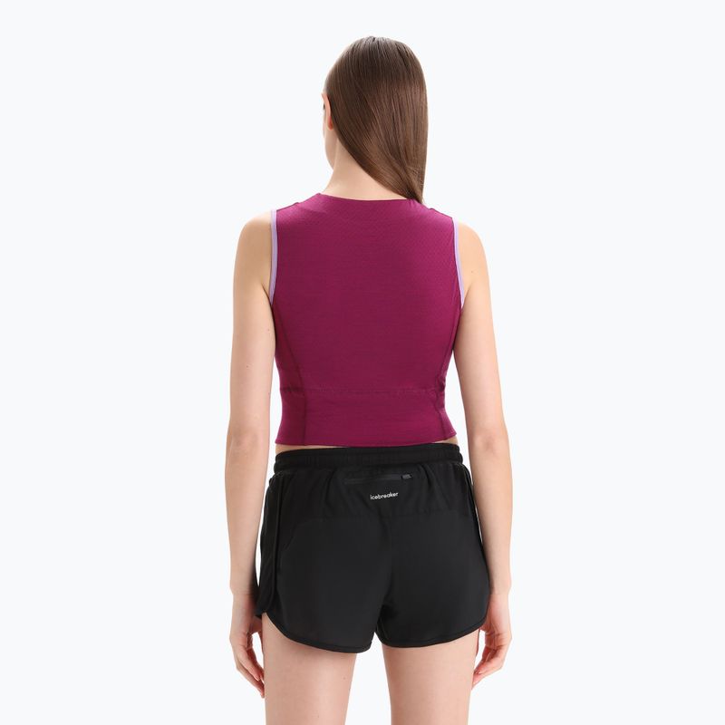 Damen Funktionsshirt icebreaker Zoneknit Cropped Bra-Tank purple gaze 3