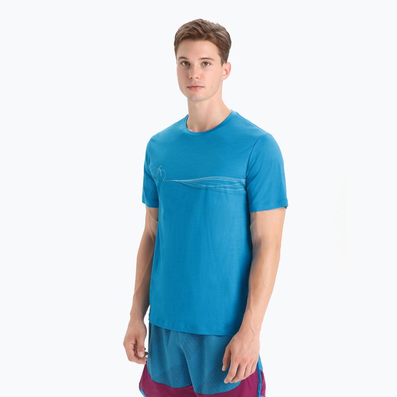 Herren Thermo-T-Shirt Icebreaker Tech Lite II Cadence Paths blau IB0A56N87341