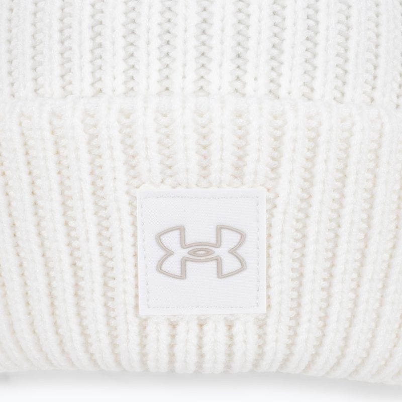 Under Armour Damen Wintermütze Halftime Ribbed Pom weiß/Geist grau 4