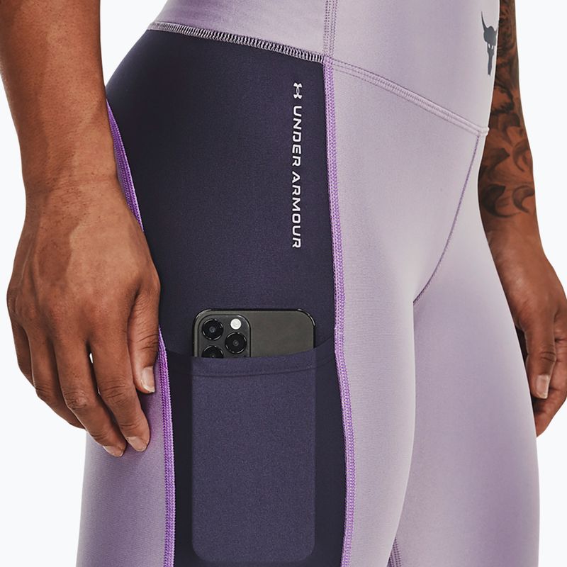 Damen-Trainingsleggings Under Armour Project Rock HG Ankle purple luxe 4