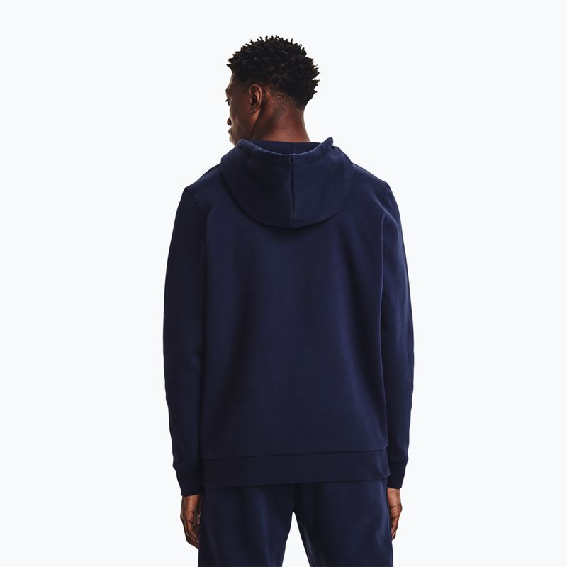 Hoodie Sweatshirt Herren Under Armour Essential Fleece FZ Hood midnight navy/white 3