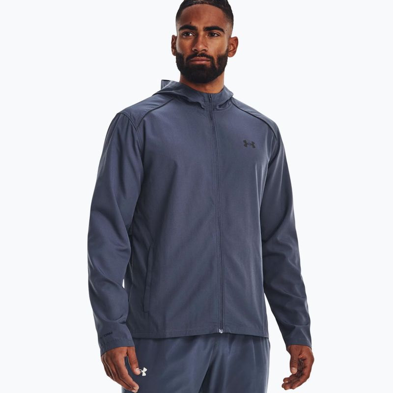 Herren unter Armour Sturm laufen mit Kapuze blau Laufjacke 1376795 6