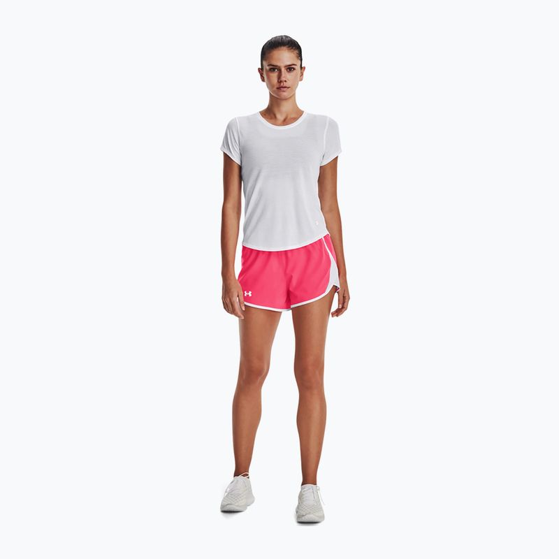 Under Armour Fly By 2.0 Damen Laufshorts rosa und weiß 1350196-683 3